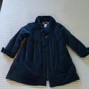 Janie and Jack Deep Blue Velvet Pea Coat